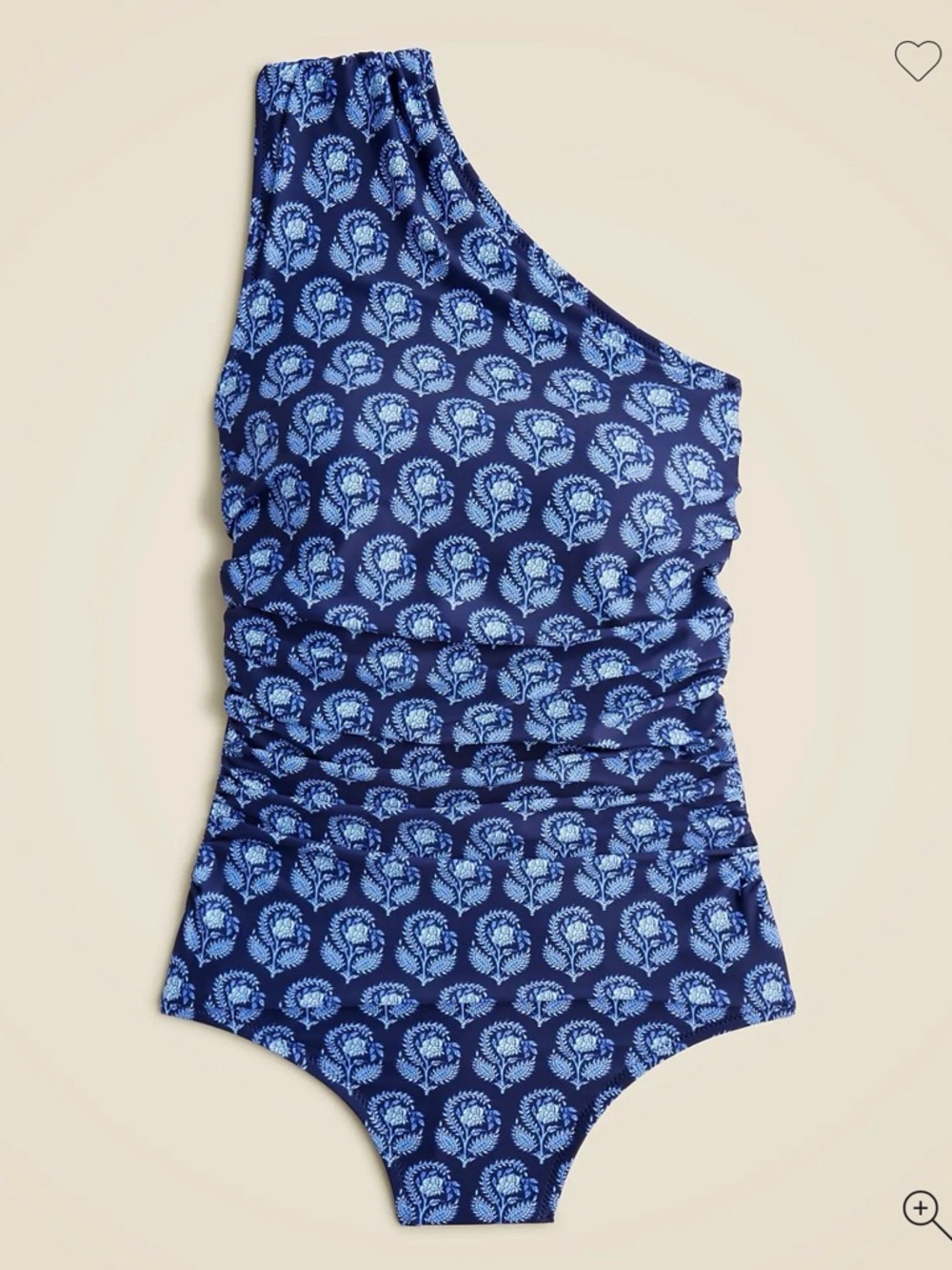 J.Crew Ruched one-shoulder one-piece swimsuit size 16